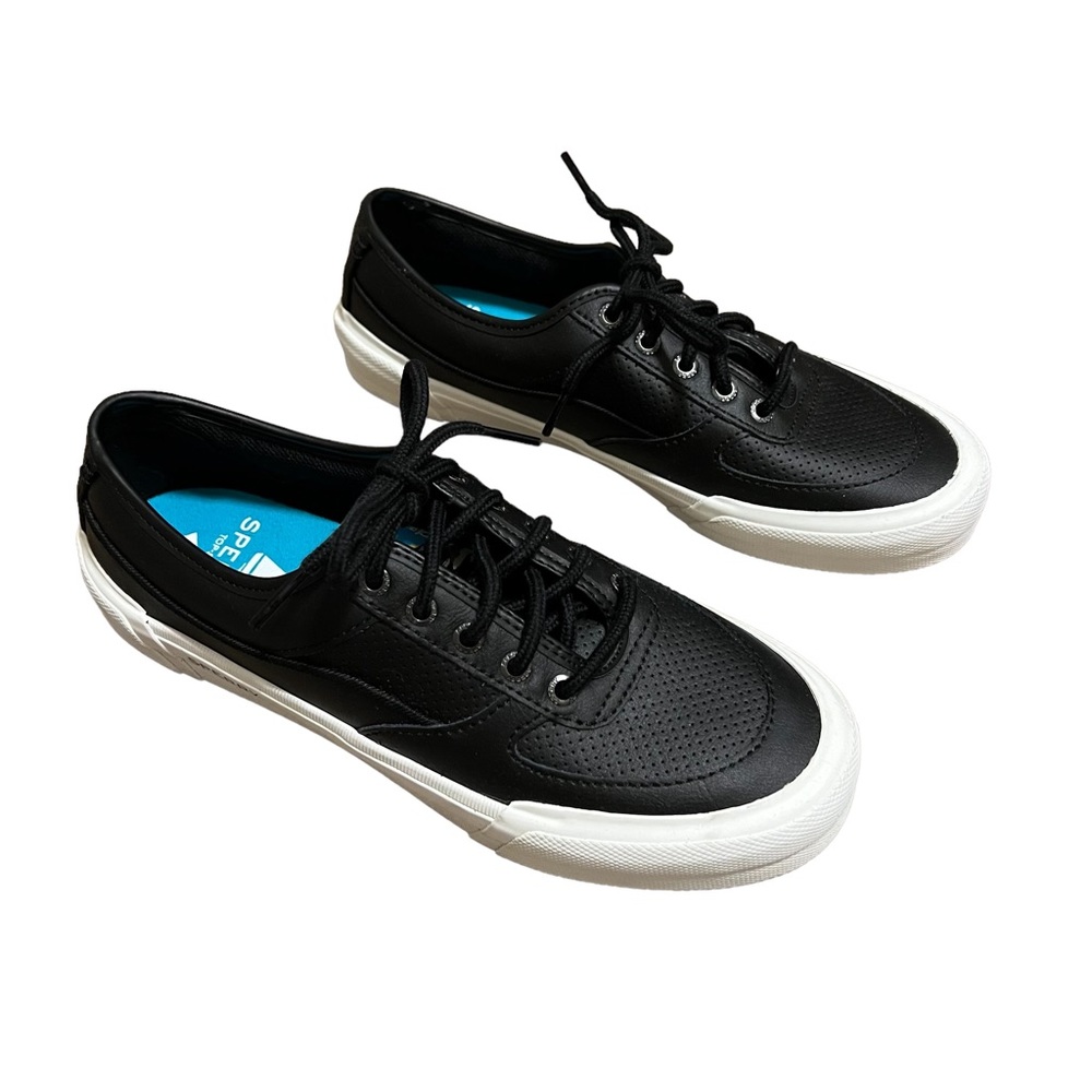 Sperry black lace up perforated sneakers size 8 NWOT - Picture 5 of 8
